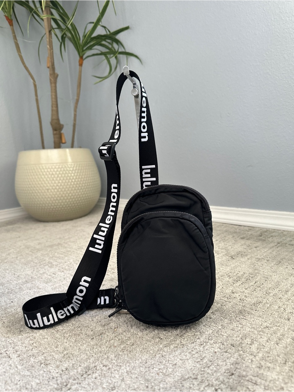 Lululemon athletica Black Logo Strap Crossbody / sling / Fanny pack bag